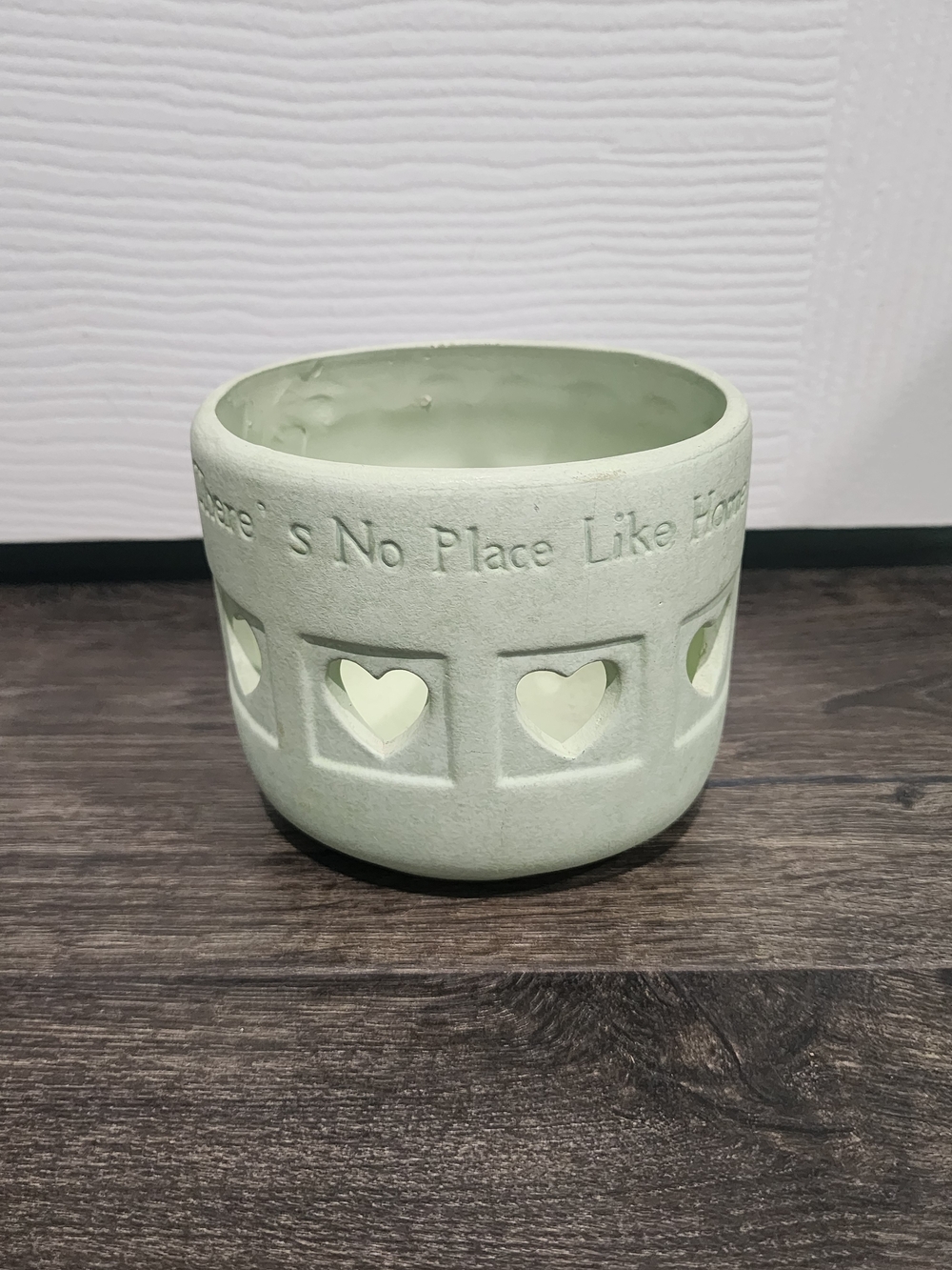 Homemakers Idea Co Green Votive Candle Holder Heart Cutouts